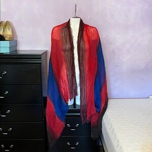 Elegant Red and Blue Scarf